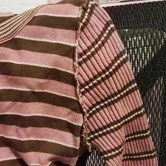 FREE PEOPLE SWEATER STRIPED ROMPER SIZE L - Picture 4 of 4